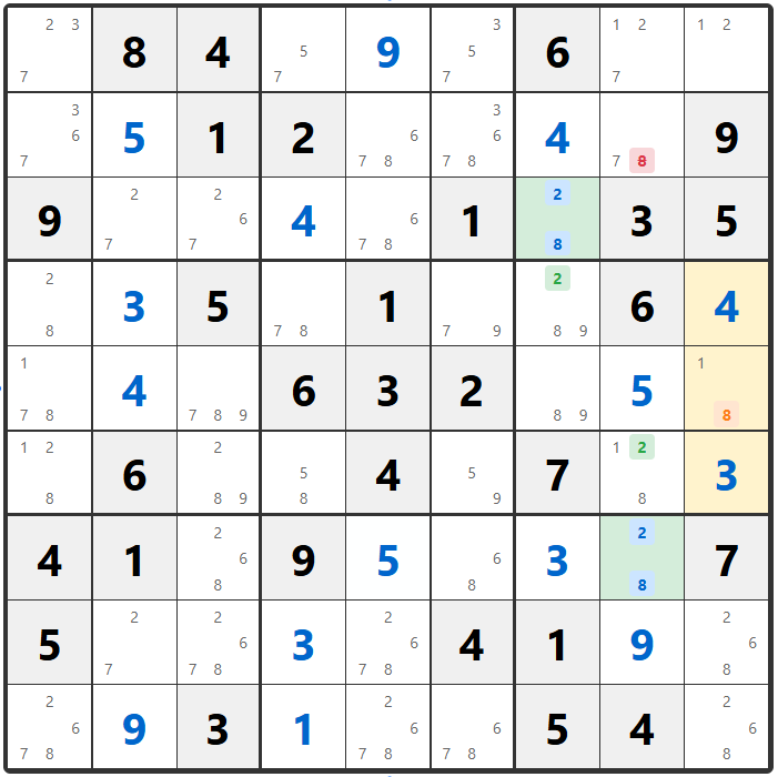 ตัวอย่าง Sudoku Chute Remote Pairs 1