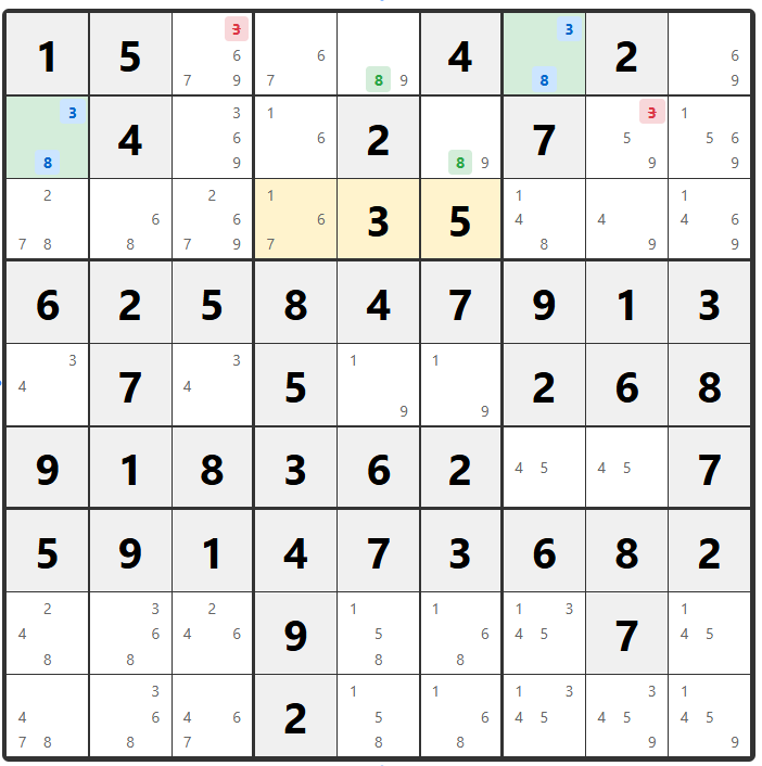 ตัวอย่าง Sudoku Chute Remote Pairs 2