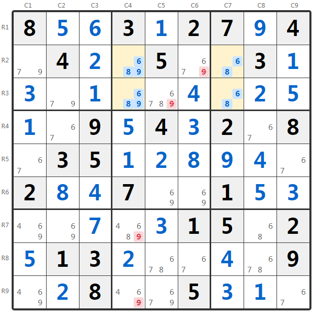 ตัวอย่าง Unique Rectangle Type 2