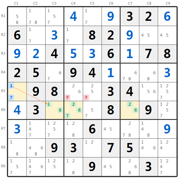 WXYZ-Wing ตัวอย่าง 1